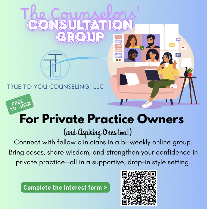 Online counseling group for private practice owners to connect and grow.